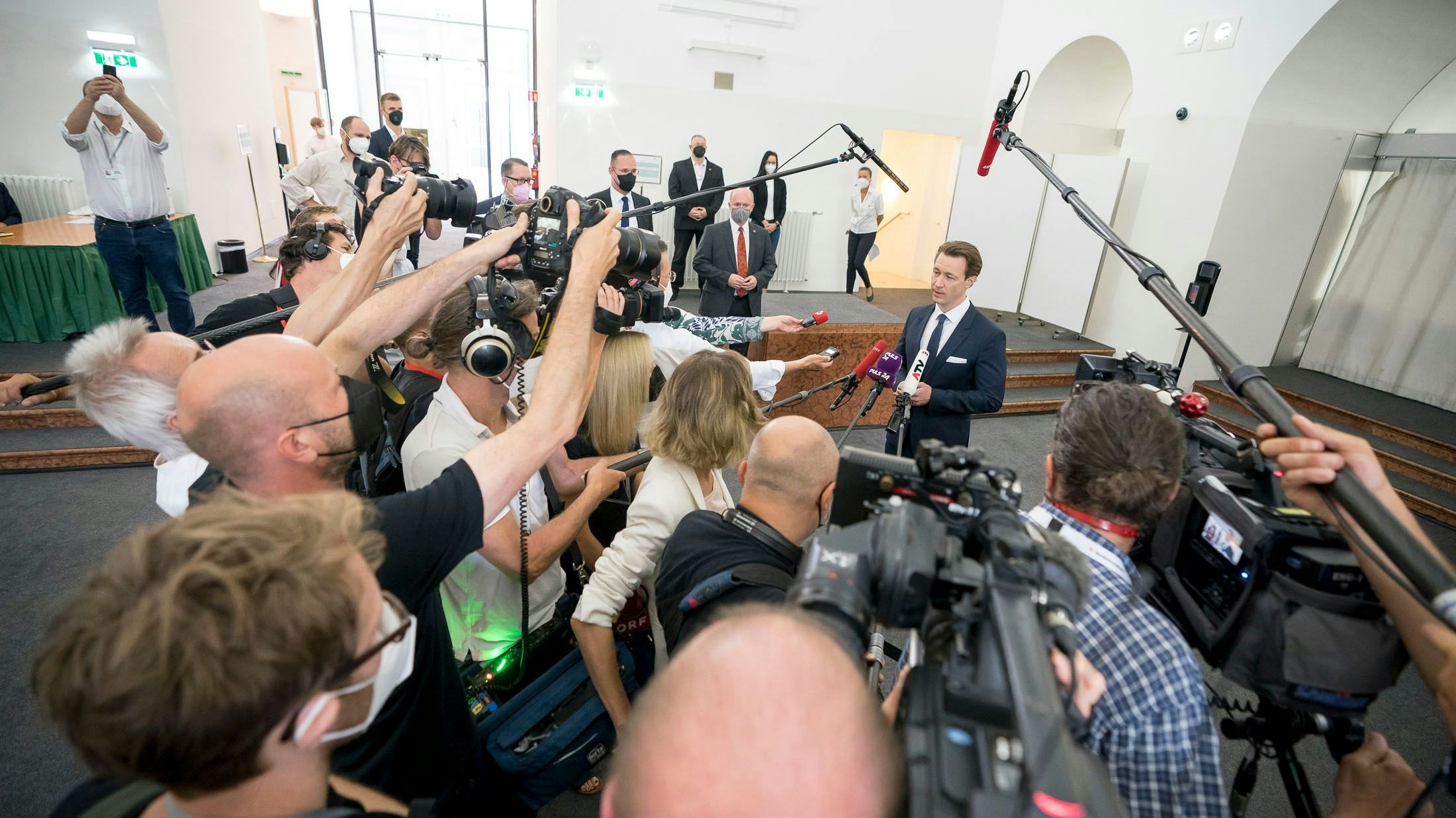 Blümels dritter Auftritt: Medienandrang