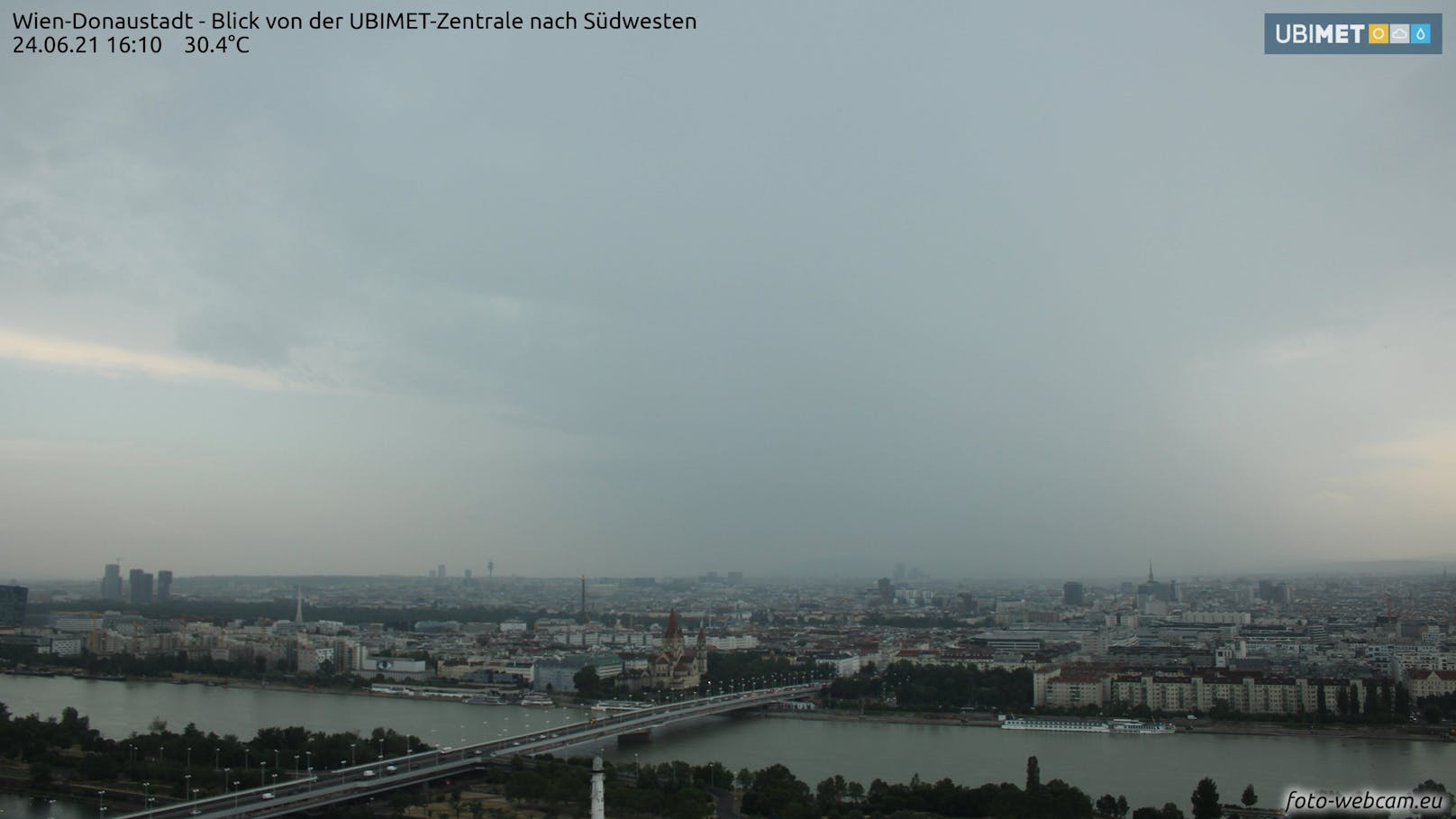 Warnstufe Rot im gesamten Stadtgebiet: So zog das Gewitter am Donnerstag Nachmittag über Wien.