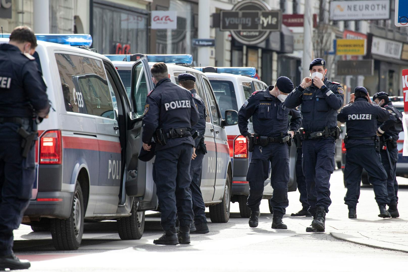 Die Wiener Polizei im Einsatz.