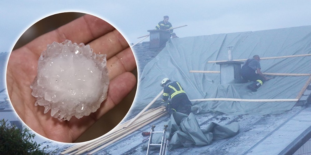 Wieder richtete Tennisball-großer Hagel Millionenschäden in Österreich an.