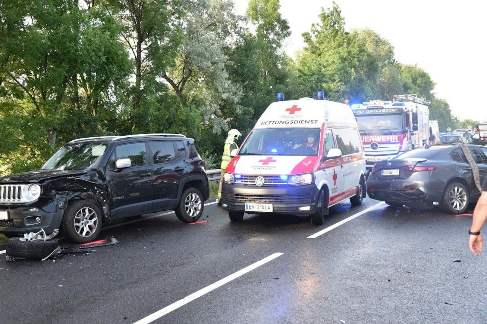 Schwerer Unfall bei Ebreichsdorf.
