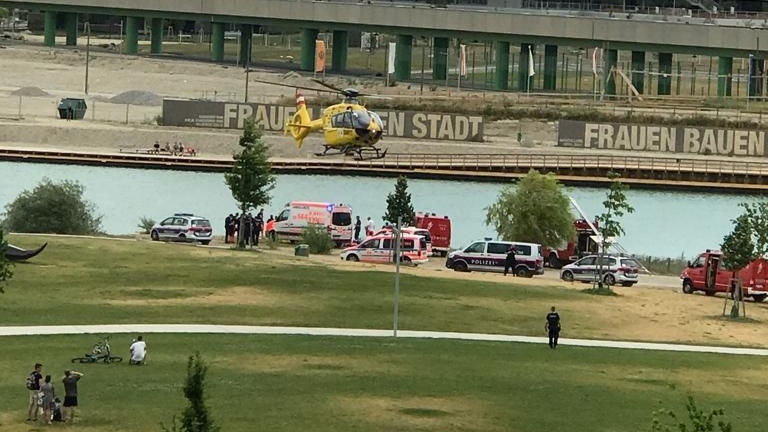 Rettungseinsatz in der Wiener Seestadt