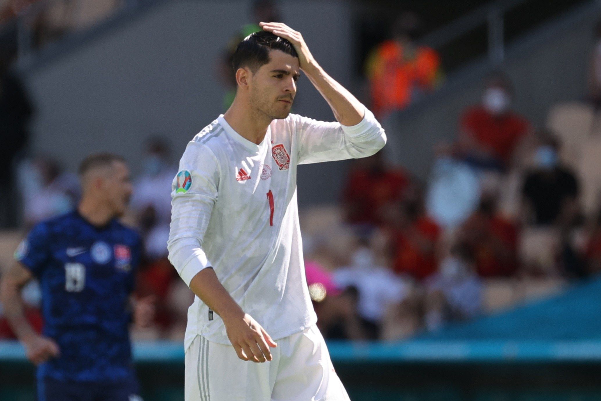 Alvaro Morata nach seinem vergebenen Elfmeter gegen die Slowakei.
