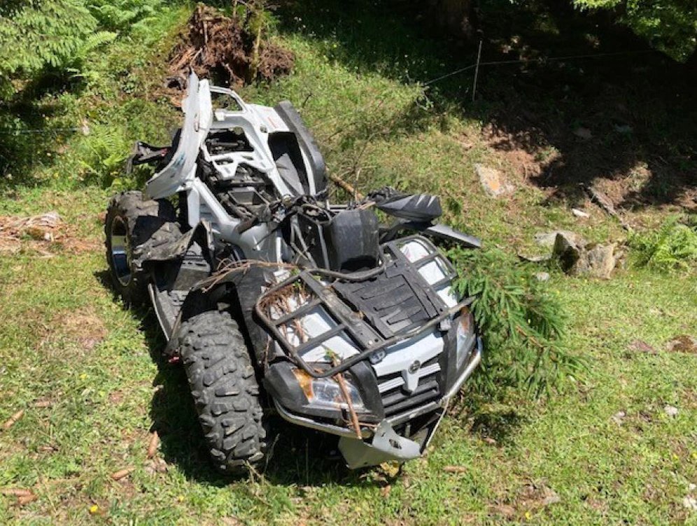 Das schwer beschädigte Quad