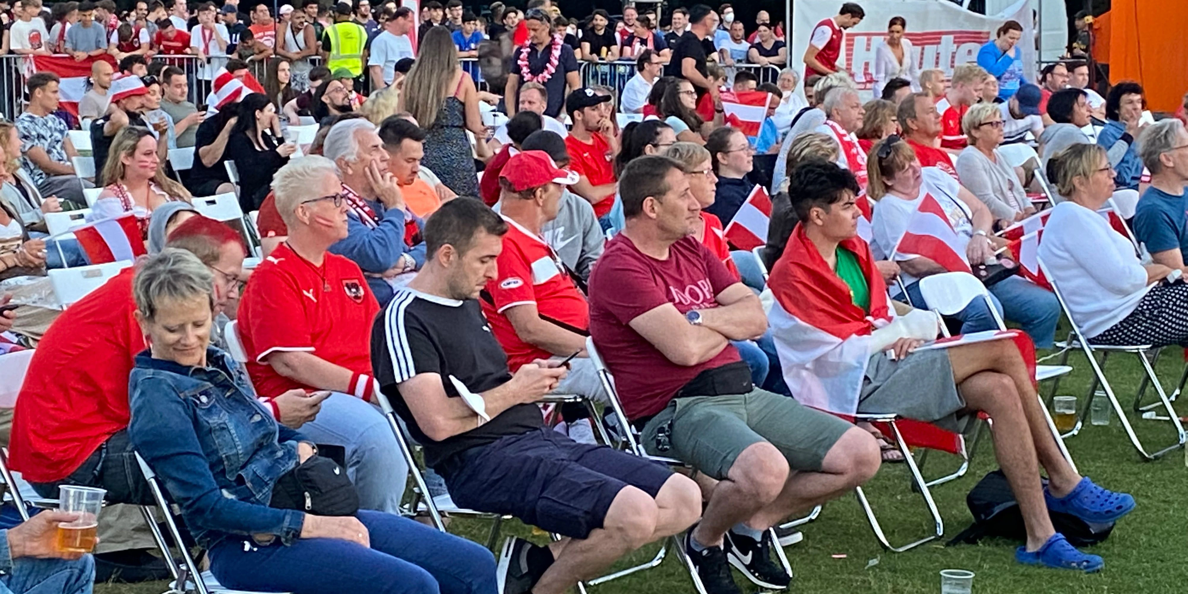 Der EM-Krimi Österreich gegen Italien beim "Heute"-Public-Viewing