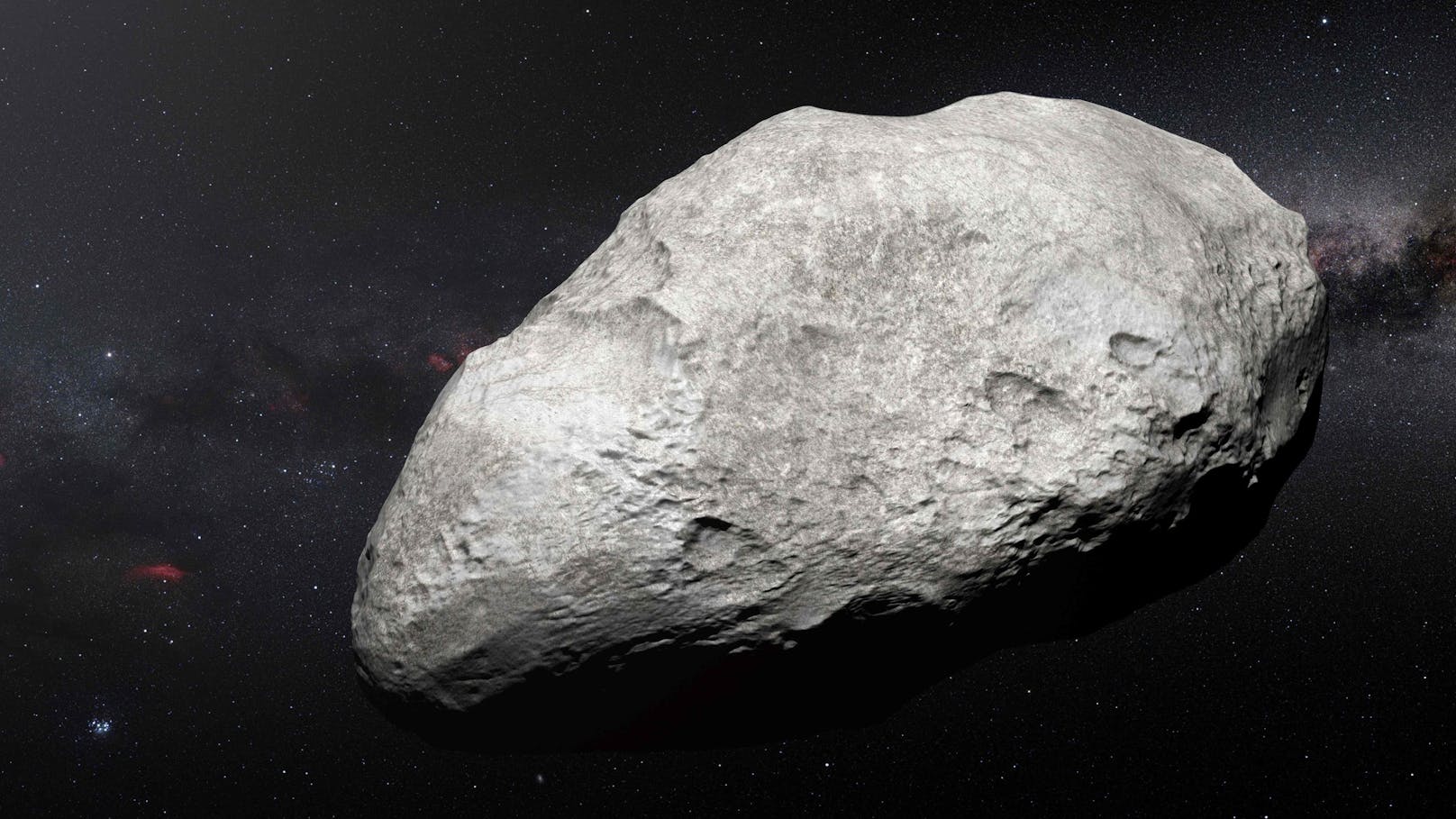 Visualisierung des Asteroiden 2004 EW95 im Kuipergürtel: Die internationale Raumfahrt möchte Asteroiden bald abschießen können.