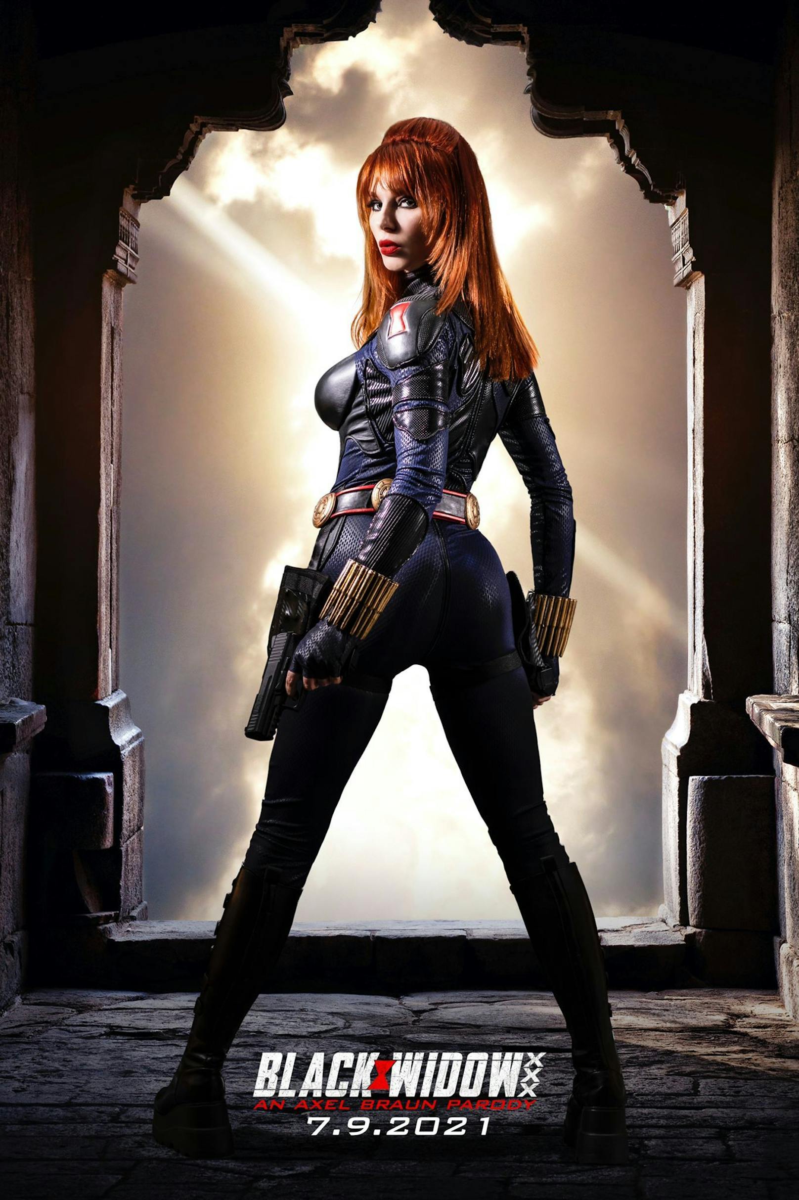 Porno-Starlet Lacy Lennon als "Natasha Romanoff" in “Black Widow XXX: An Axel Braun Parody."
