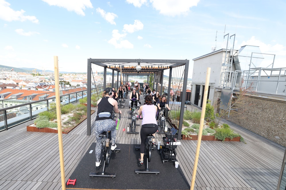 Abstrampeln mit Blick über Wien