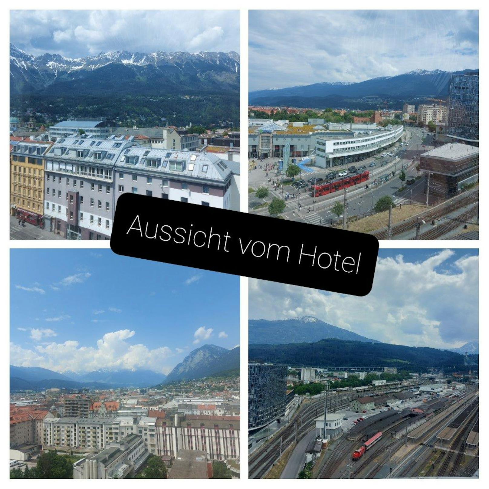 Gerhard P. und seine Frau Priska konnten drei Tage lang die zahlreichen Vorzüge der Landeshauptstadt Innsbruck genießen. Die Aussicht aus dem Hotelzimmer spricht für sich.
