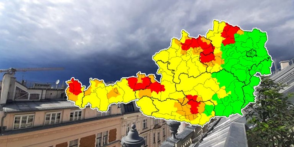 Heftige Hagel-Gewitter ziehen über Österreich.