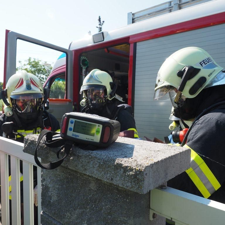 Die Feuerwehr führte Messungen durch.