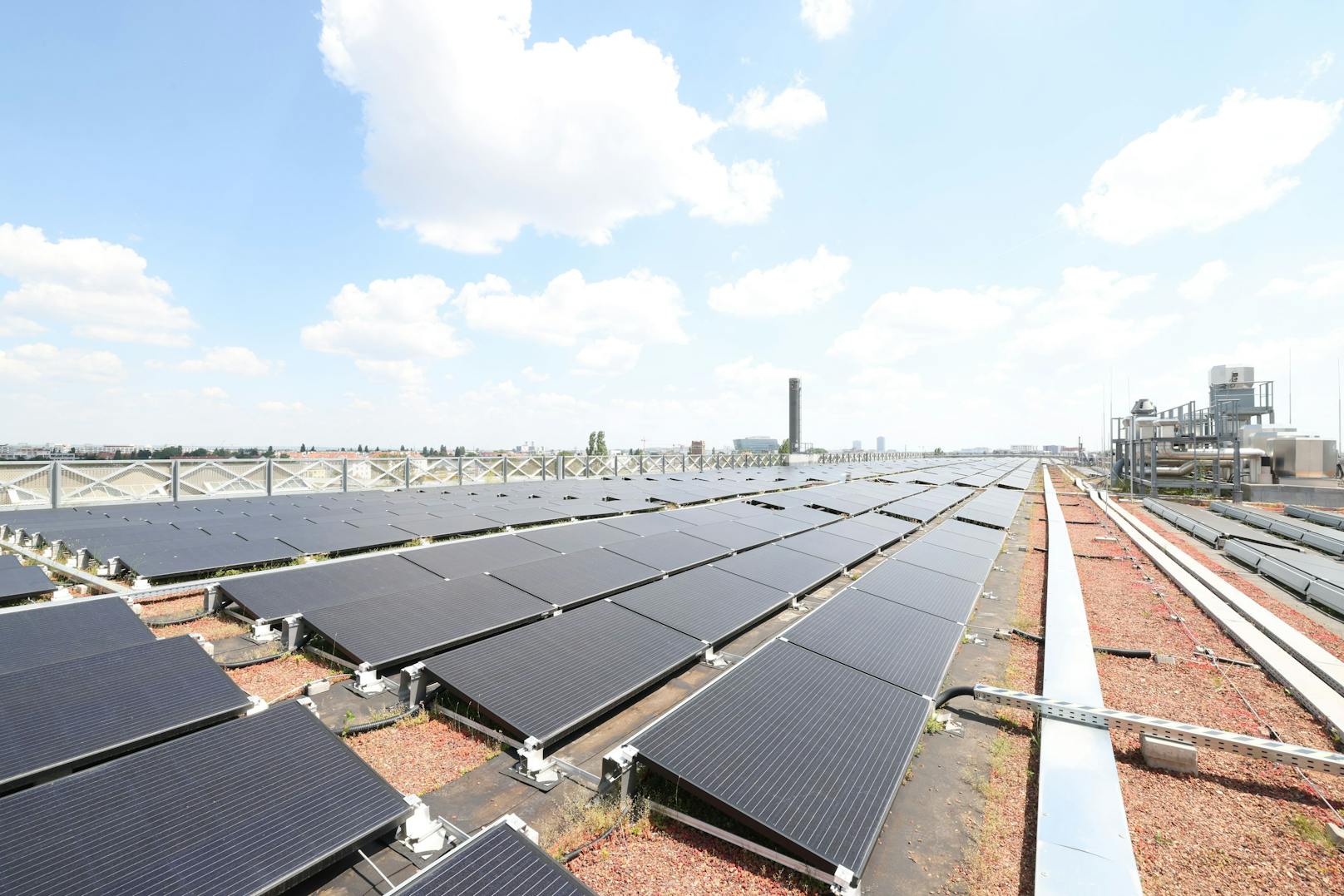 Die neue Photovoltaik-Anlage hat eine Fläche von rund 4.000 Quadratmetern und erzeugt jährlich knapp 600.000 Kilowattstunden Sonnenstrom. Das entspricht in etwa dem Strombedarf von 230 Haushalten.