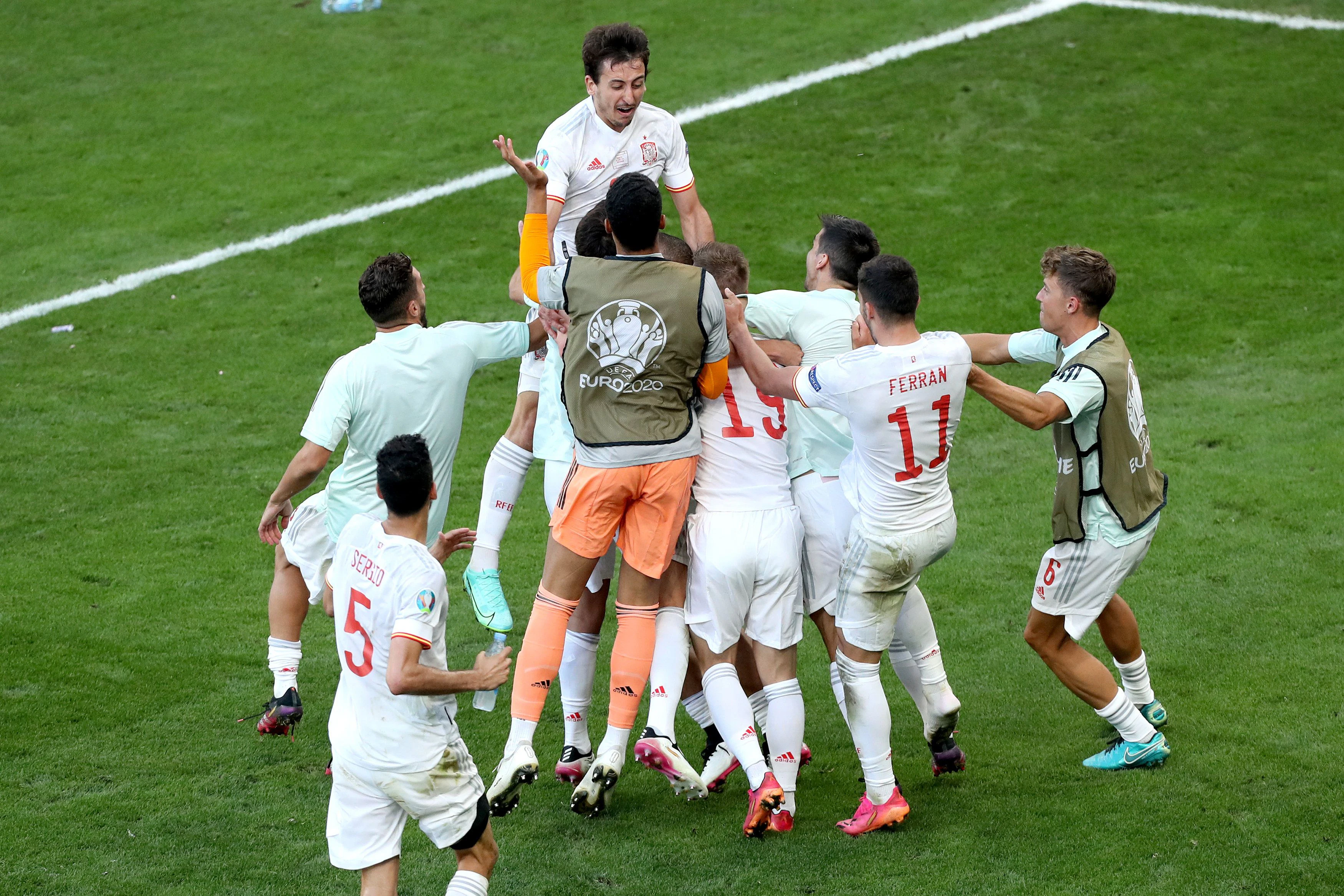 Spanien beim Verlängerungs-Jubel gegen Kroatien (5:3).