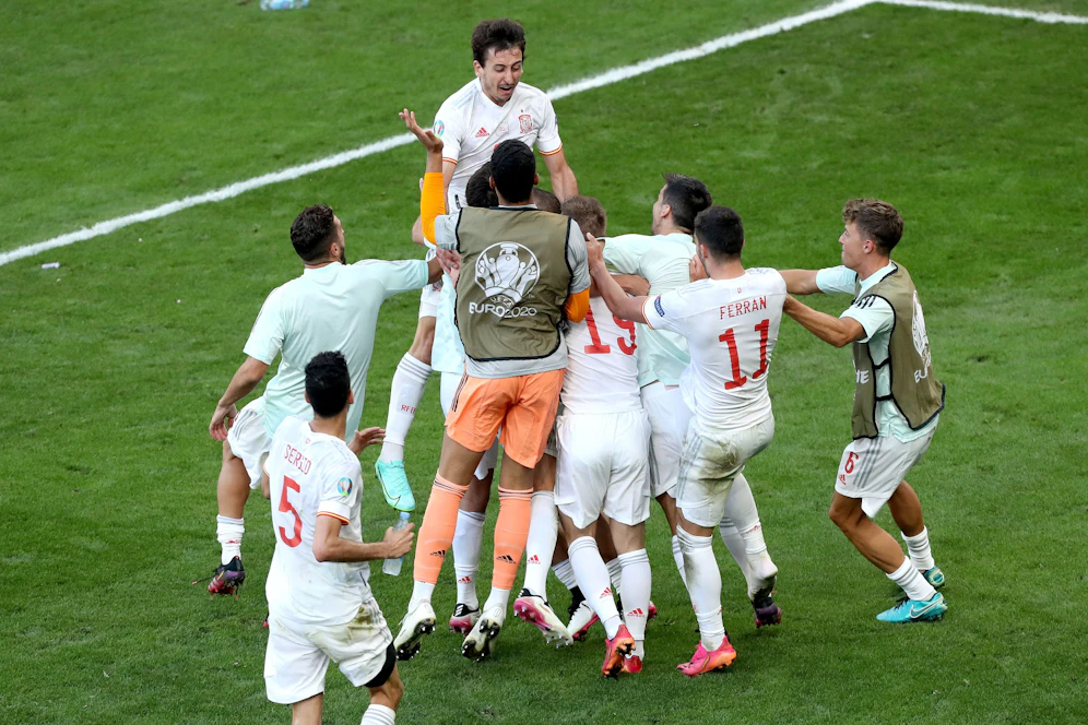 Spanien beim Verlängerungs-Jubel gegen Kroatien (5:3).