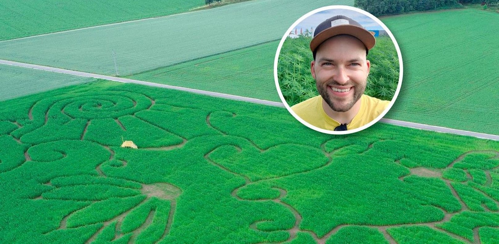Christian Huber plante zusammen mit seiner Gattin Irene das riesige Hanf-Labyrinth.