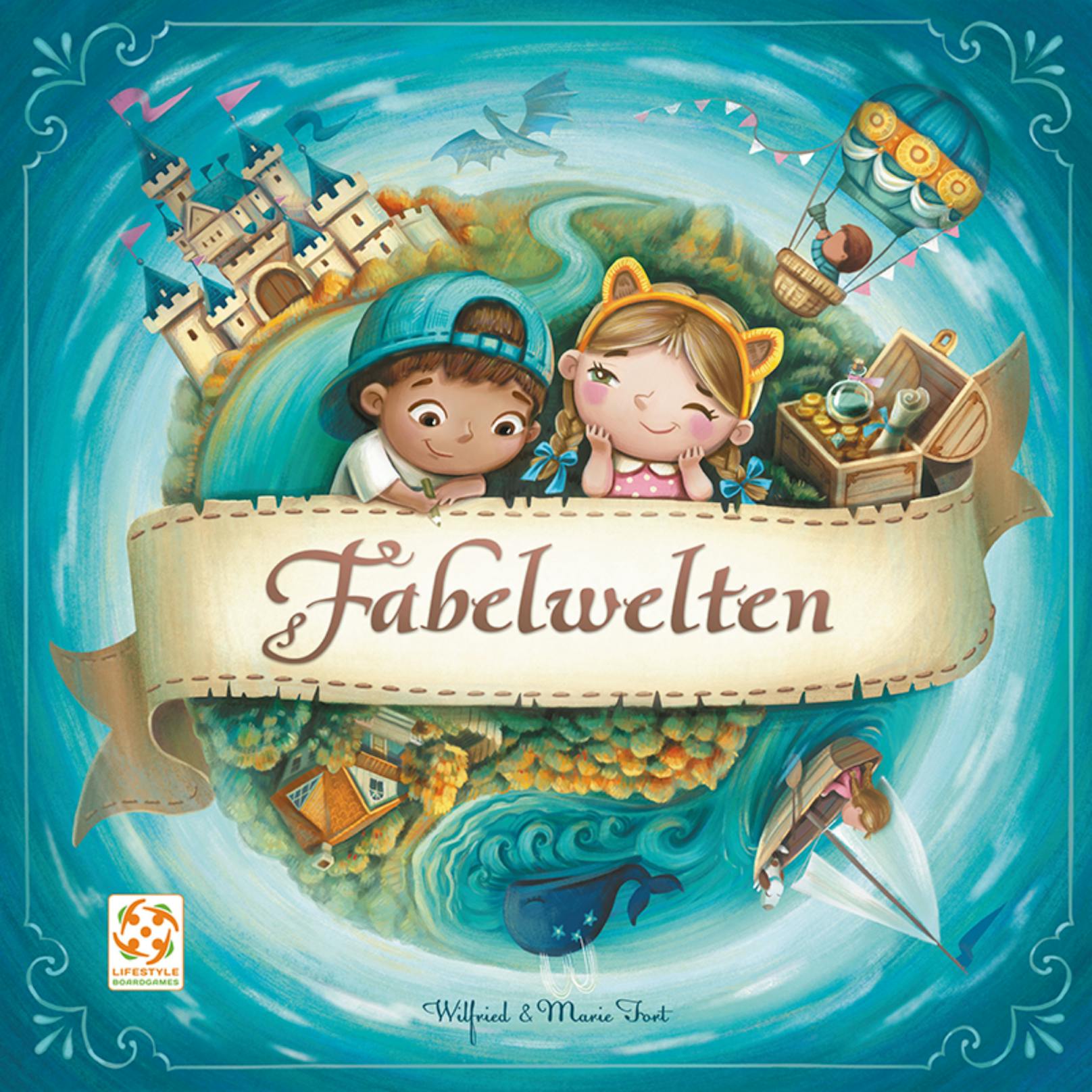 Beim Spiele-Hit für Kinder "<strong>Fabelwelten</strong>“ (Verlag: Lifestyle Boardgames / Asmodee) erhält jeder Spieler fünf Tierkarten, ein Tier vom Stapel beginnt die Geschichte. Die Geschichtenkarten werden in Reihenfolge vorgelesen und jeder Spieler wählt verdeckt ein Tier aus seiner Hand, das am besten zur Rolle in der Geschichte passt. Alle stimmen mit ihren Markern ab, welches Tier am besten passt. Das Tier mit den meisten Punkten gewinnt.