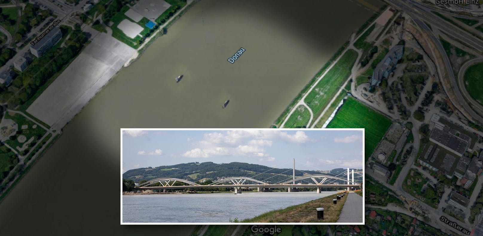 Am 28. August wird die neue Donaubrücke feierlich eröffnet. Auf Google ist sie noch gar nicht zu sehen.