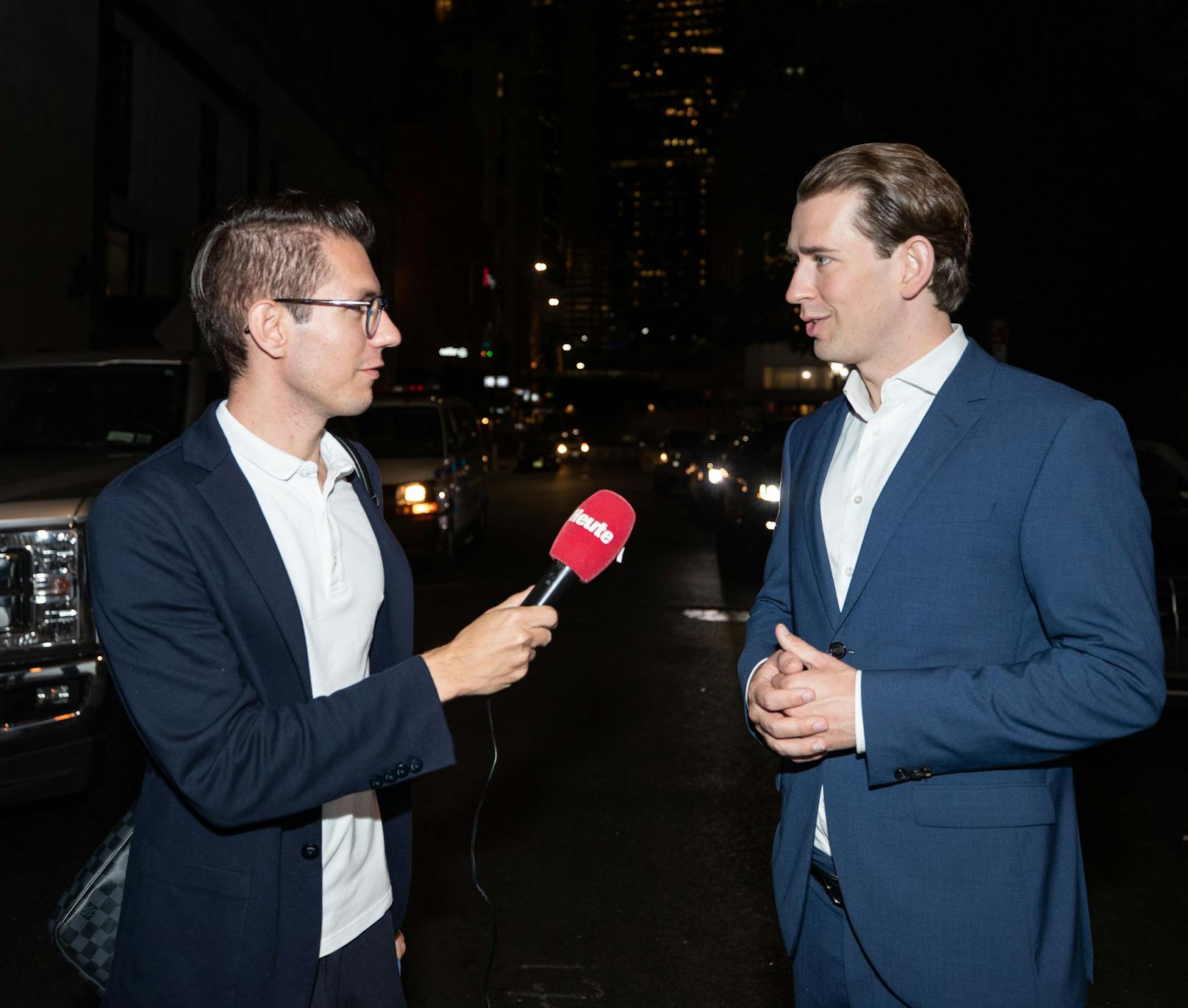 Interview in New York: Sebastian Kurz im Gespräch mit <em>Heute.at</em>-Chef Clemens Oistric