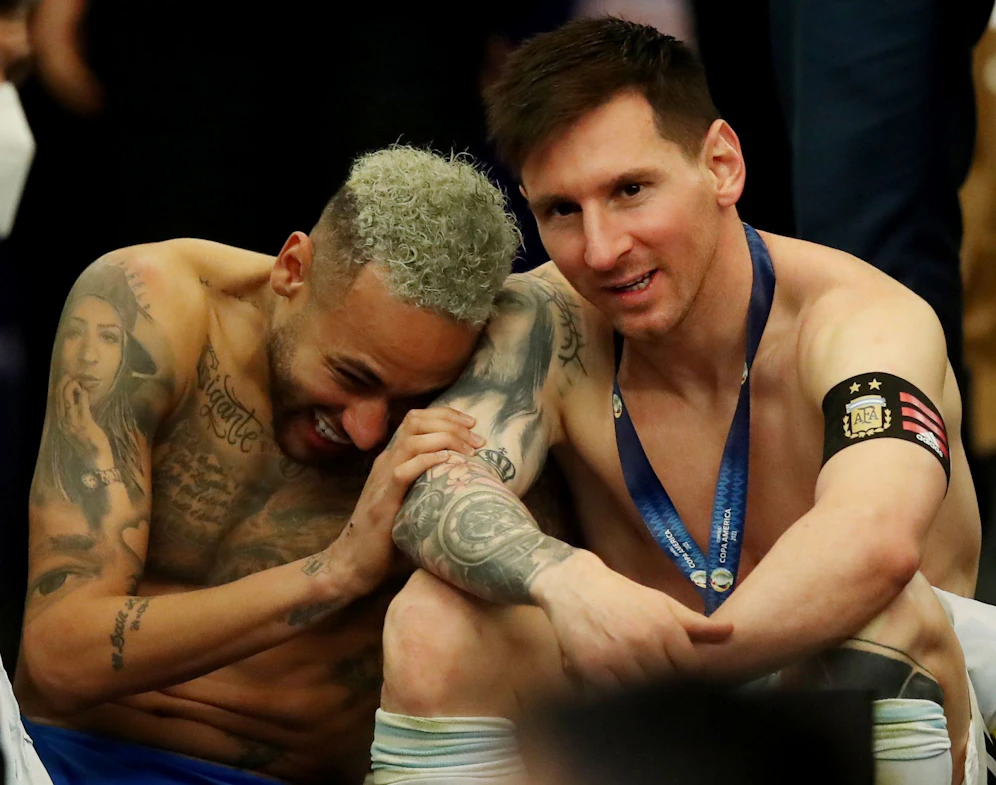 Neymar nach dem Finale mit Messi: 
