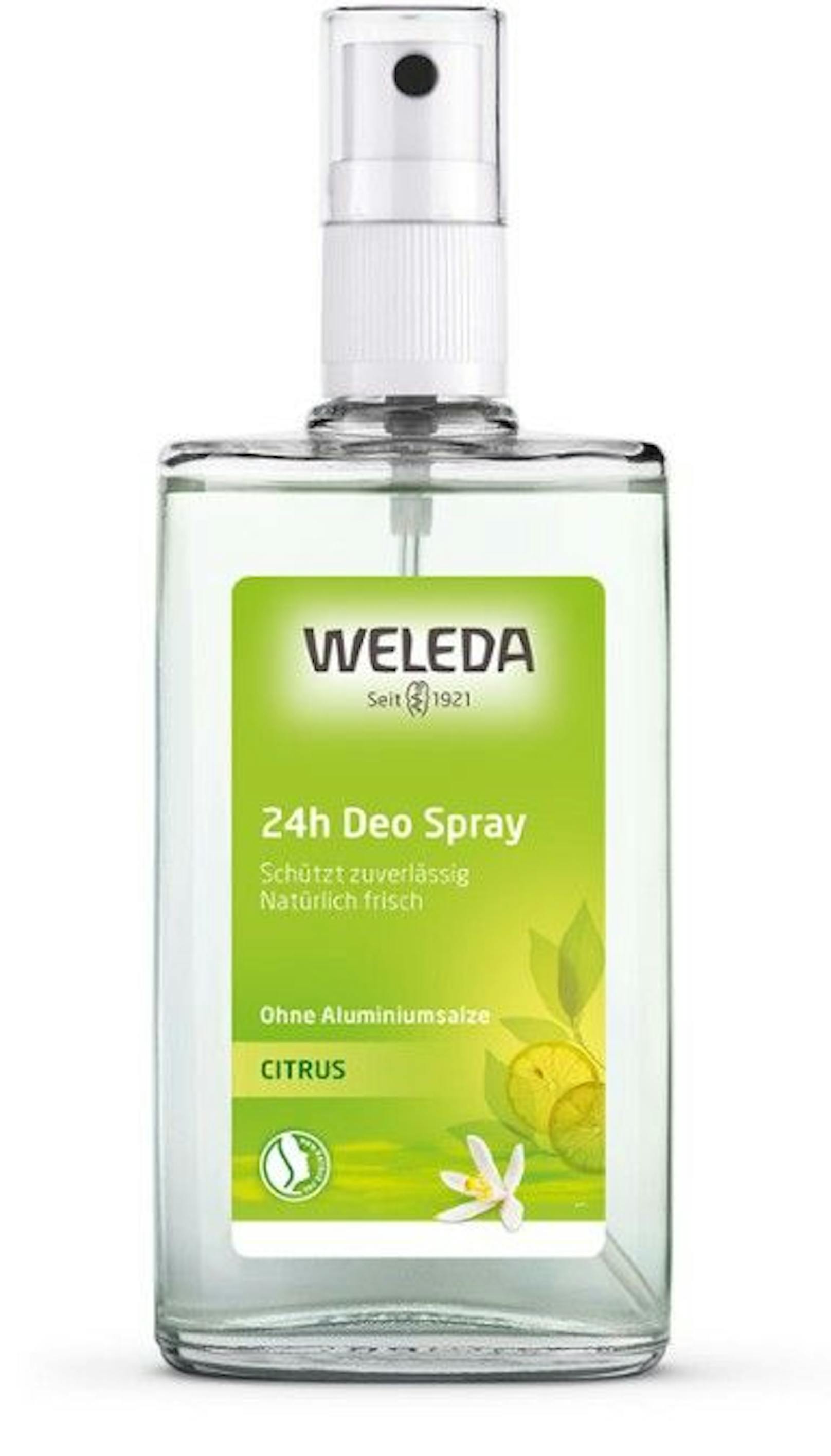 Auch das Naturkosmetikum Citrus 24h Deo Spray von Weleda erreichte nur 10 Punkte - ebenso "nicht zufriedenstellend".