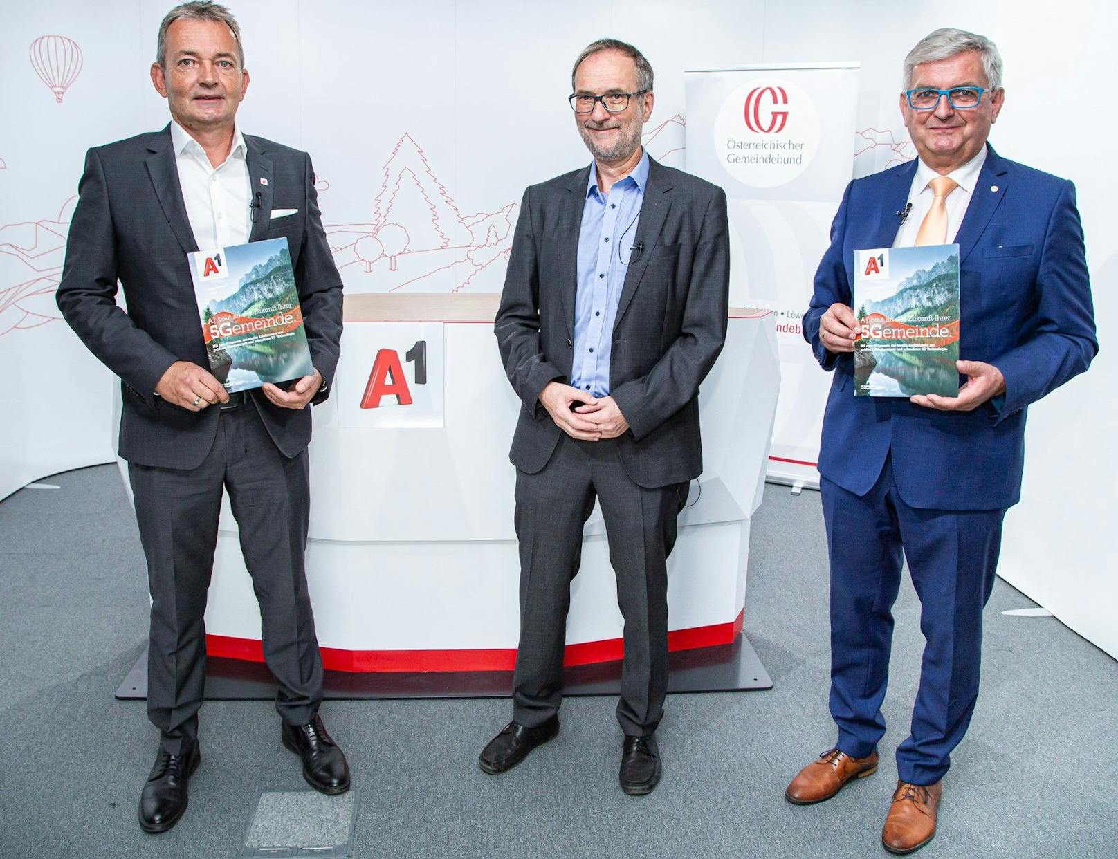 Marcus Grausam, A1 CEO, Bertram Barth, Geschäftsführer Integral und Alfred Riedl, Präsident der Österreichischen Gemeindebundes