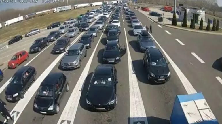 Stau Grenze Ungarn-Serbien