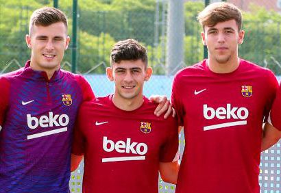 Yusuf Demir beim ersten Barca-Training