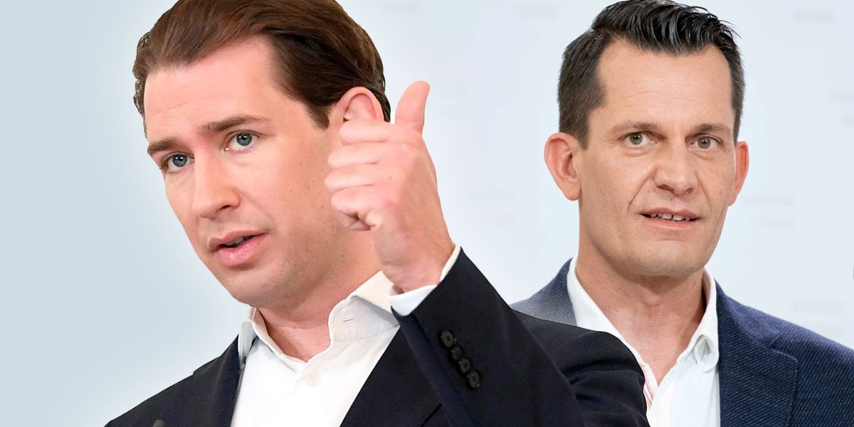 Bundeskanzler Sebastian Kurz (ÖVP) und Gesundheitsminister Wolfgang Mückstein (GRÜNE).