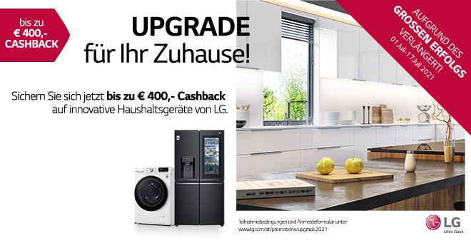 LG verlängert Cashback-Aktion für innovative Haushaltsgeräte.