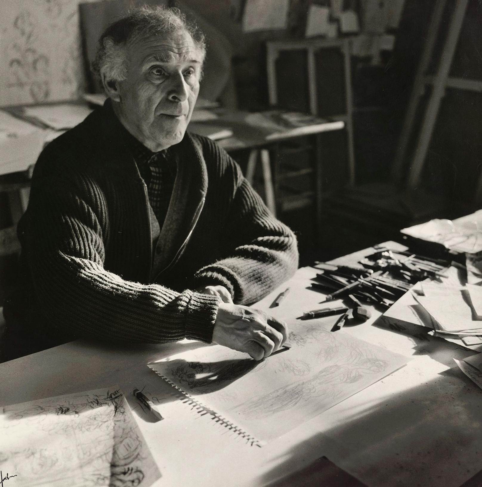 Marc Chagall in seinem Atelier
