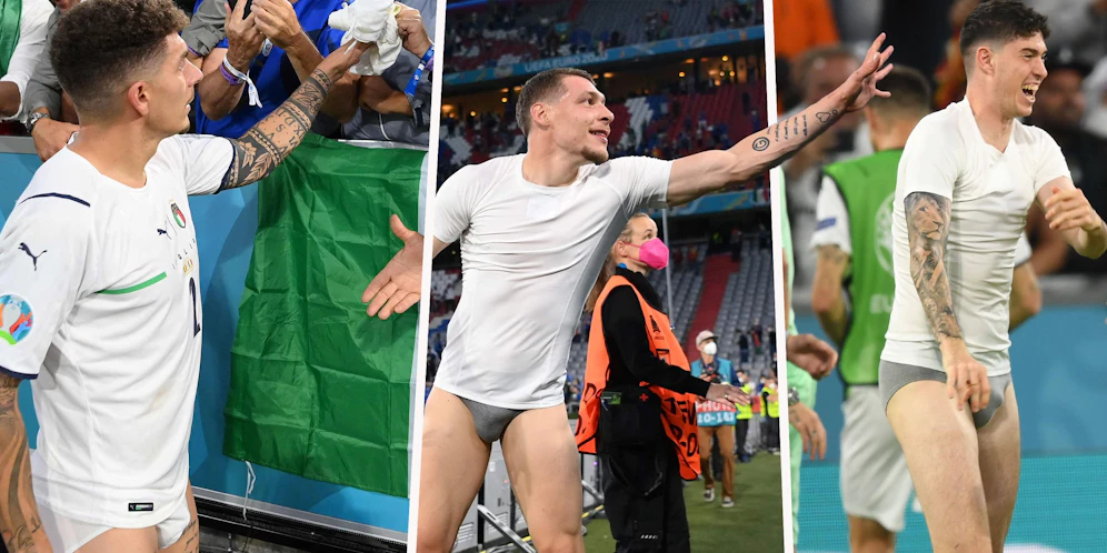 Die Italien-Stars jubeln mit ihren Fans – in ihren Unterhosen.