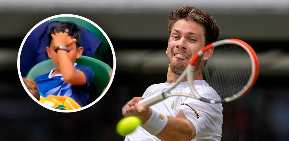 Cameron Norrie schießt ein kleines Kind ab. 
