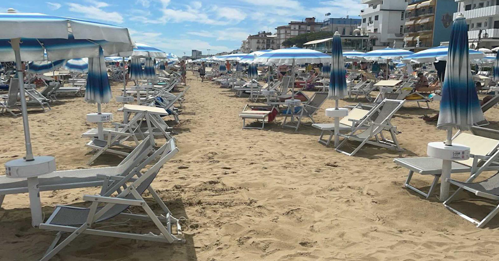 Der sonst überfüllte Strand in Jesolo war menschenleer.