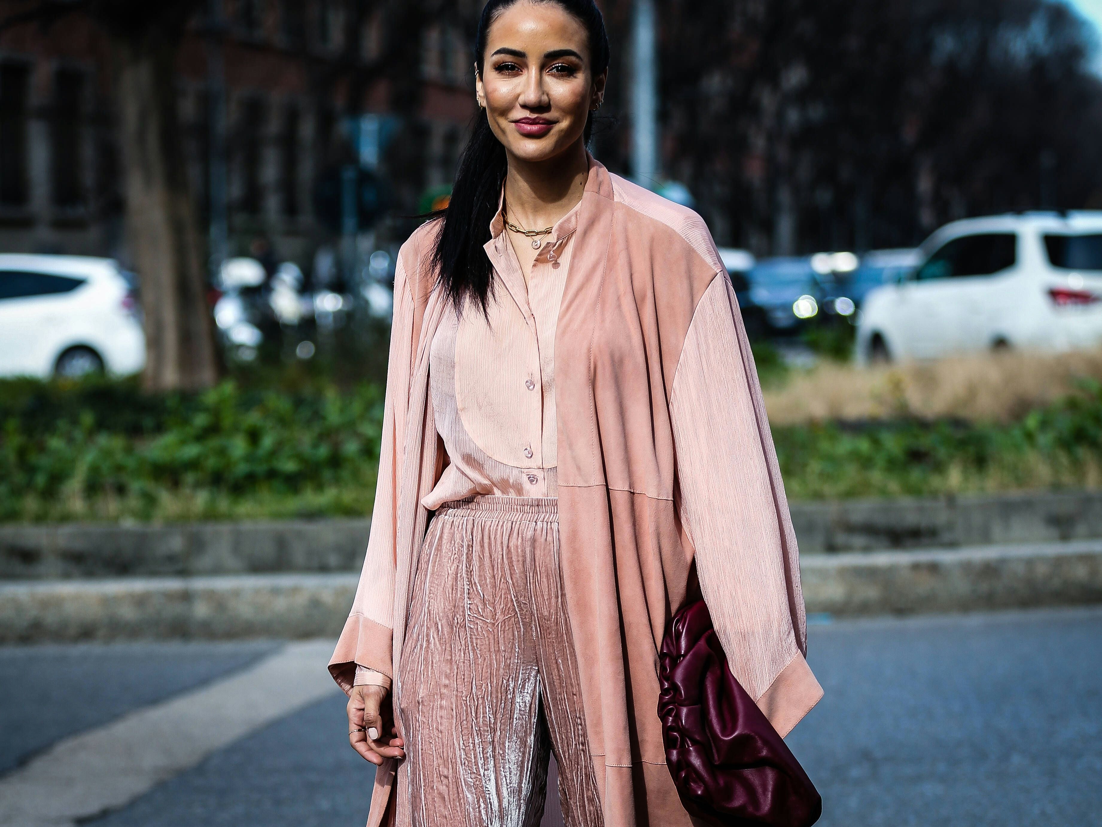 Italy: On the street of Milan MILAN, Italy- February 21 2020: Tamara Kalinic on the street during the Milan Fashion Week. Milan Italy Italy Copyright: MauroxDelxSignore 