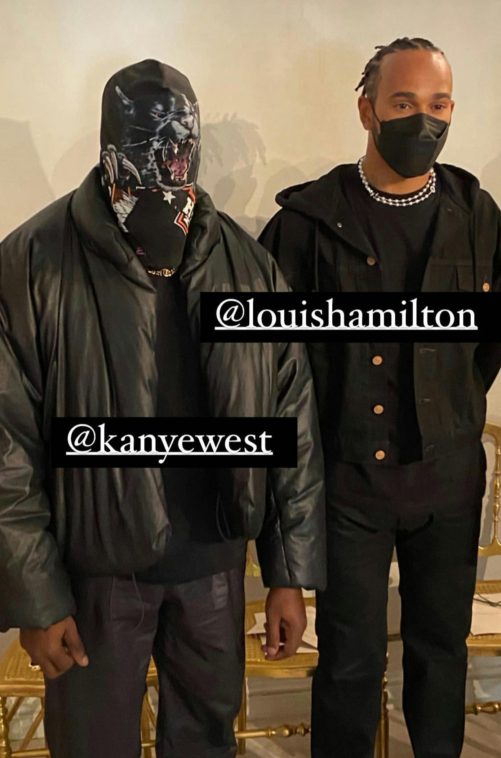 Für besonders Aufsehen sorgte die Maske von Kanye West.