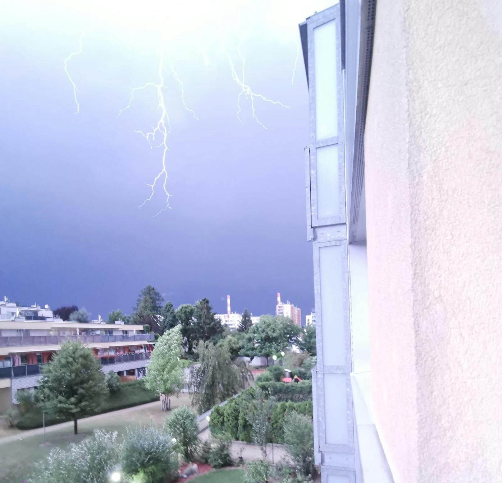 Heftige Gewitter zogen in der Nacht über Wien.