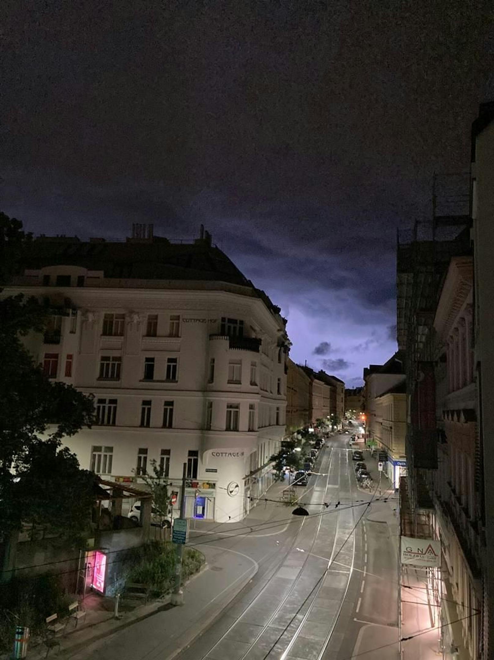 Heftige Gewitter zogen in der Nacht über Wien.