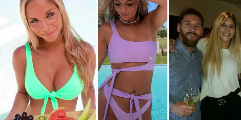 Maria Sol Messi (rechts mit Bruder Lionel) hat eigene Bikinis entworfen.