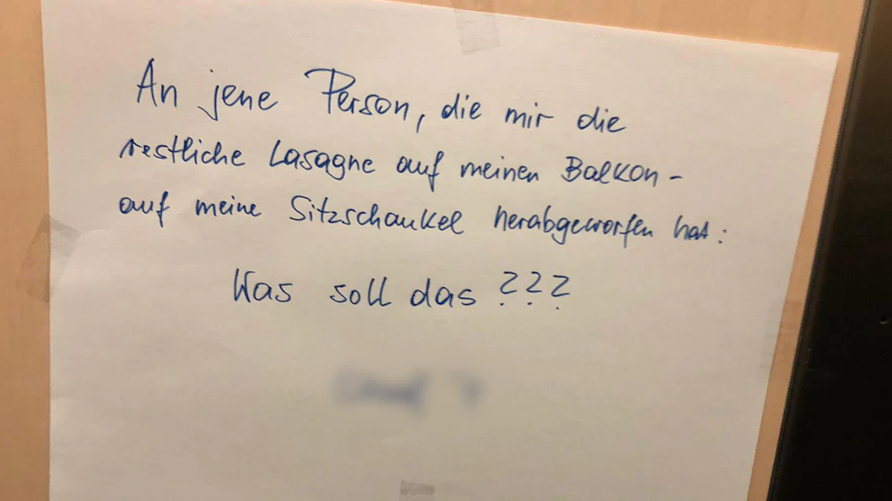 Es handelte sich scheinbar nicht um eine ganze Lasagne, sondern nur deren Reste.