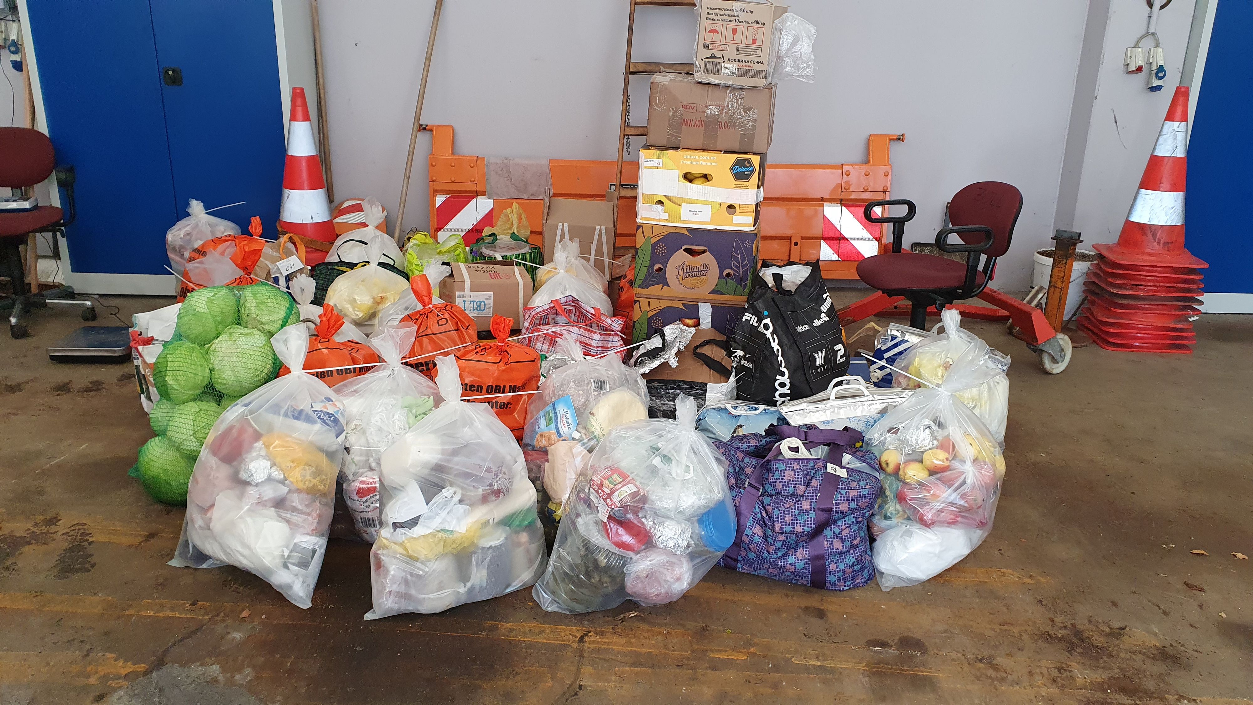 Die vom Zoll beschlagnahmten Lebensmittel.