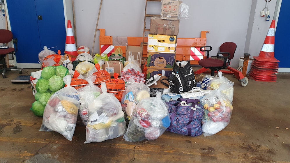 Die vom Zoll beschlagnahmten Lebensmittel.