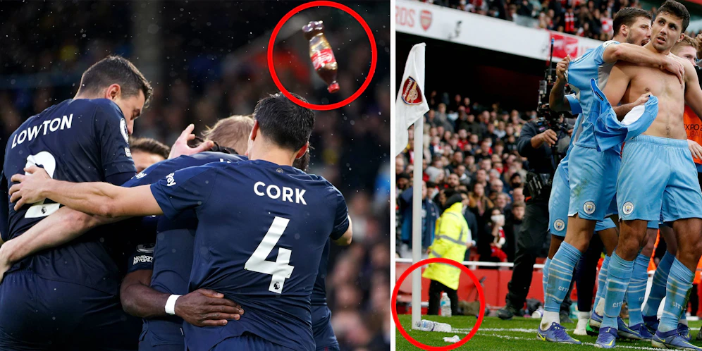 Eine Flasche traf Matt Lowton im Gesicht. Auch Rodri wurde nach seinem Matchwinner mit mehreren Flaschen beworfen.