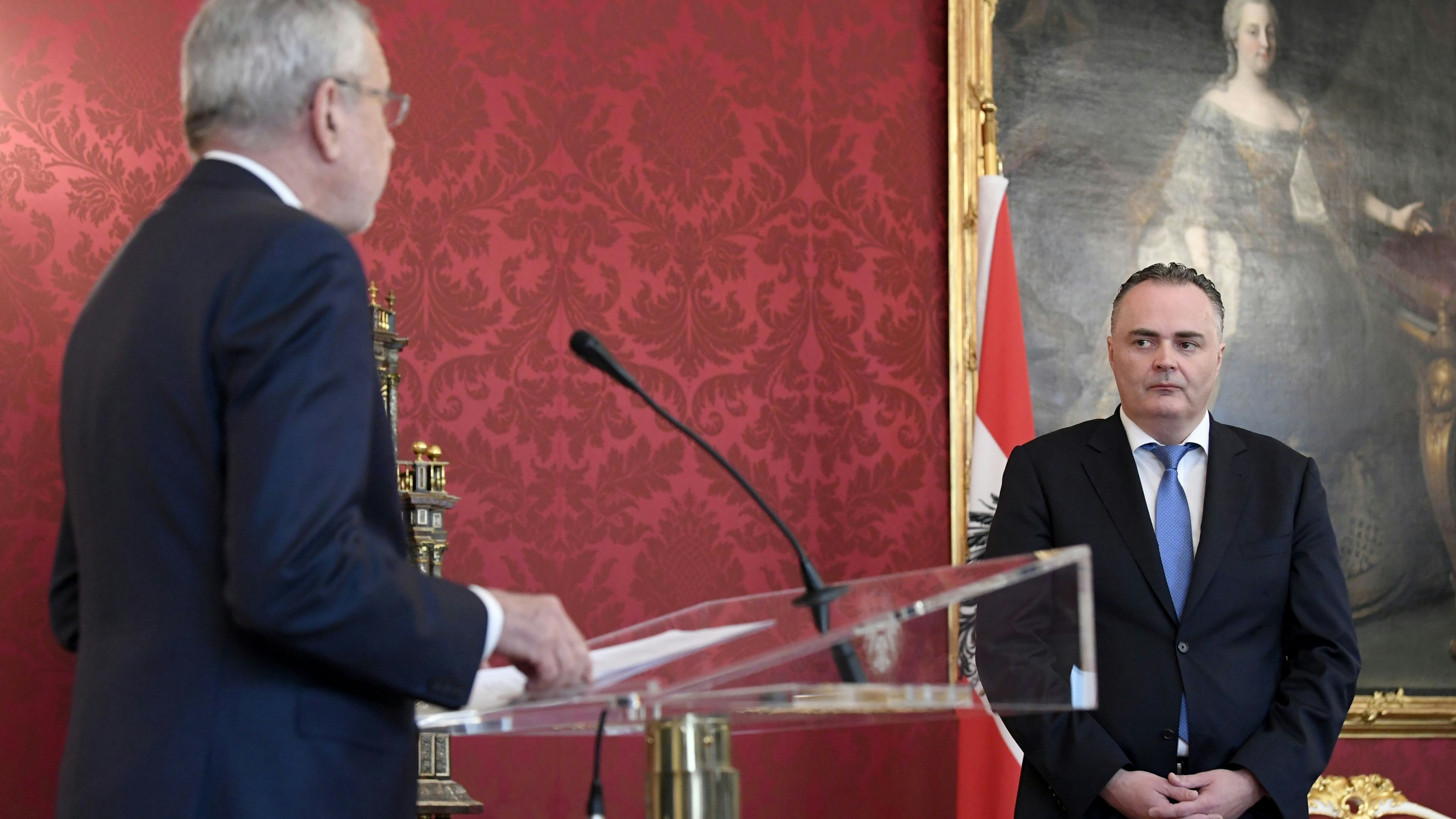 Alexander Van der Bellen und Hans Peter Doskozil bei der Angelobung des burgenländischen Landeshauptmanns.