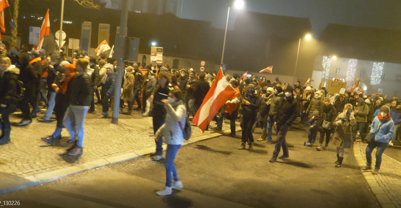 Bei der Demo in Steyr wurden vier Polizisten verletzt.
