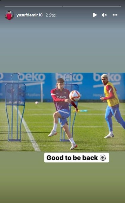 Demir postet vom Barca-Training