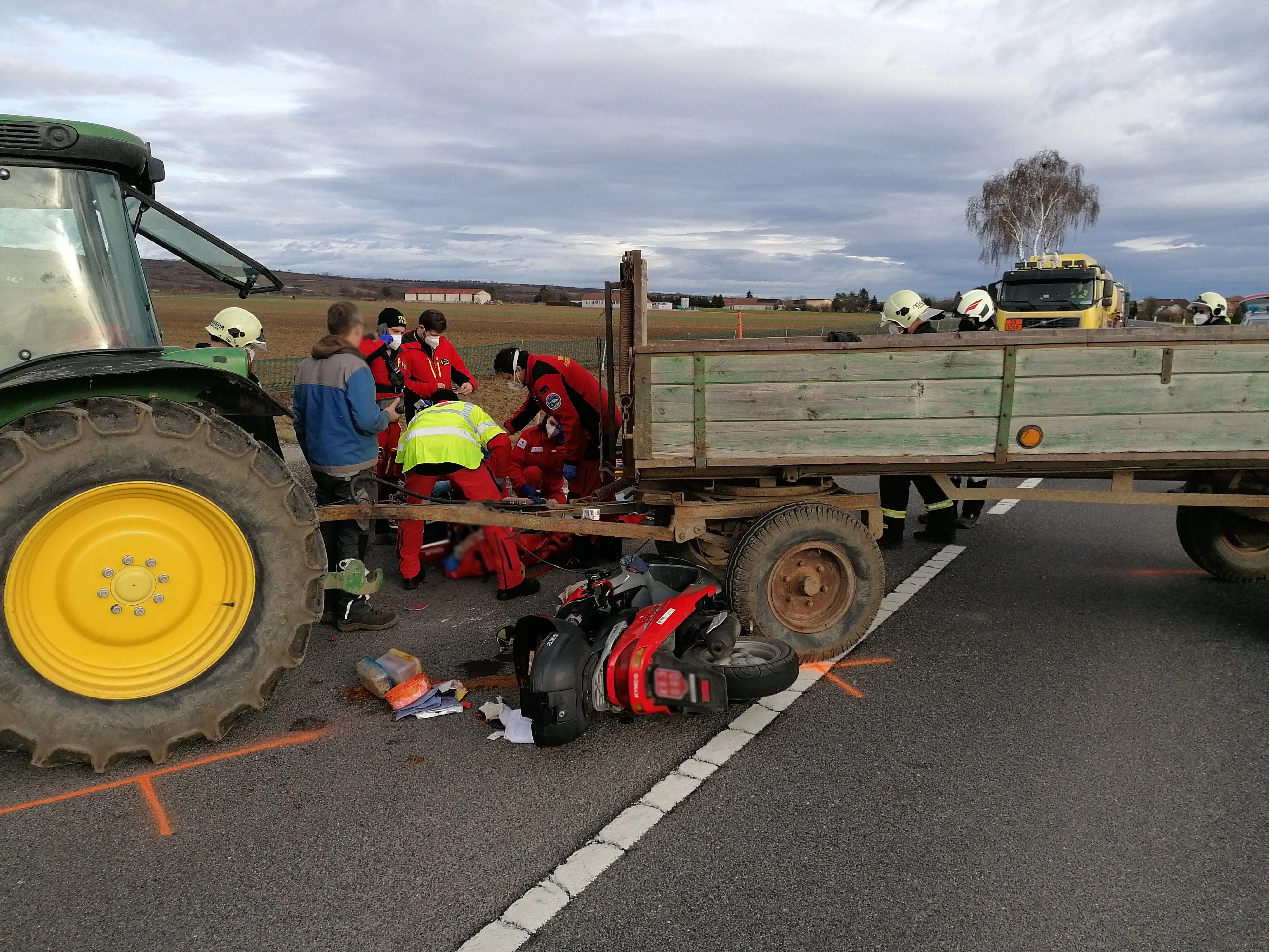 Die Rettungskräfte im Einsatz
