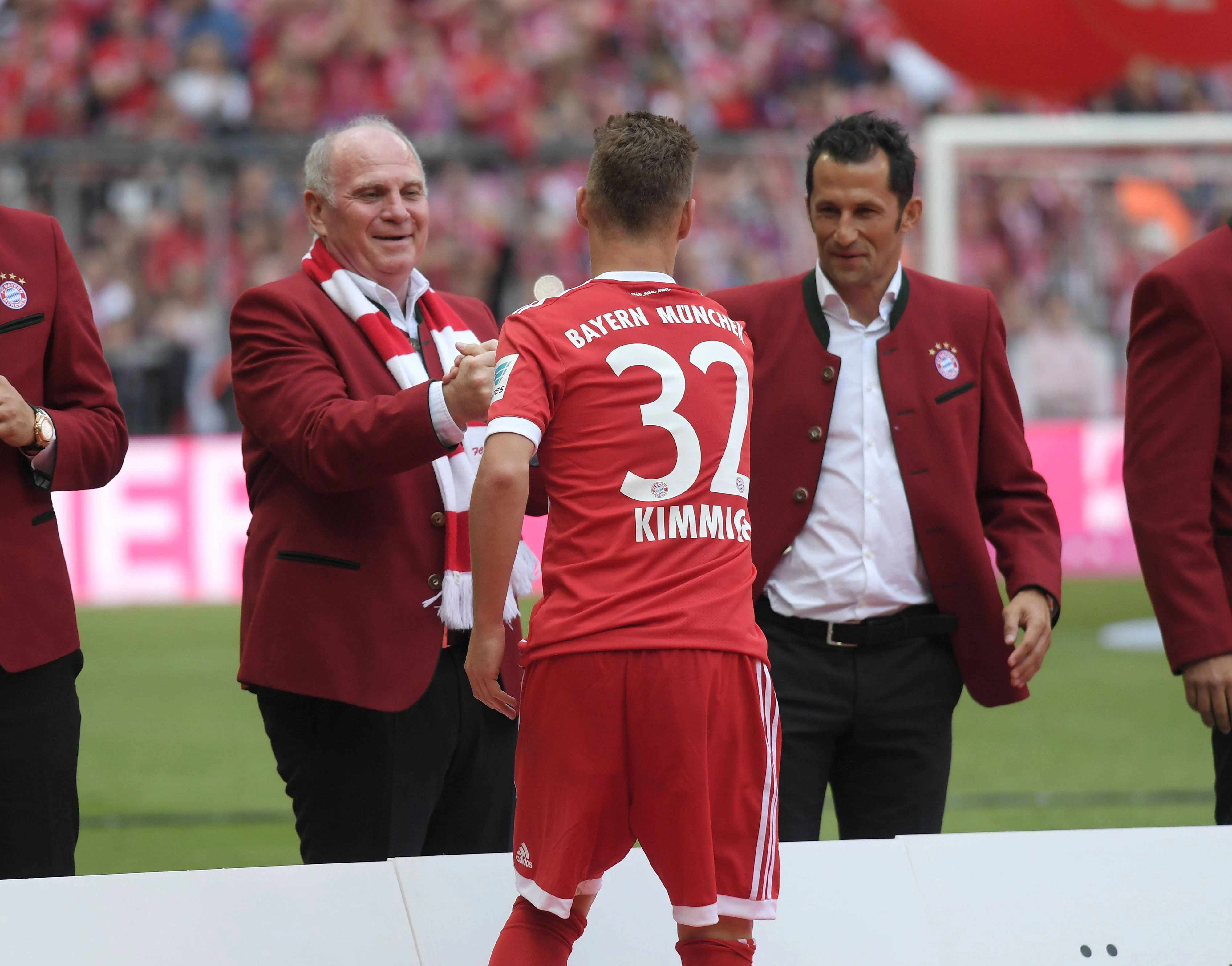 Ex-Bayern-Boss Uli Hoeneß und Joshua Kimmich