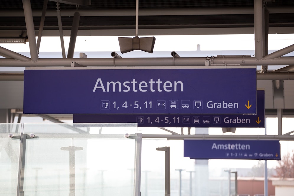 Der Bahnhof in Amstetten.
