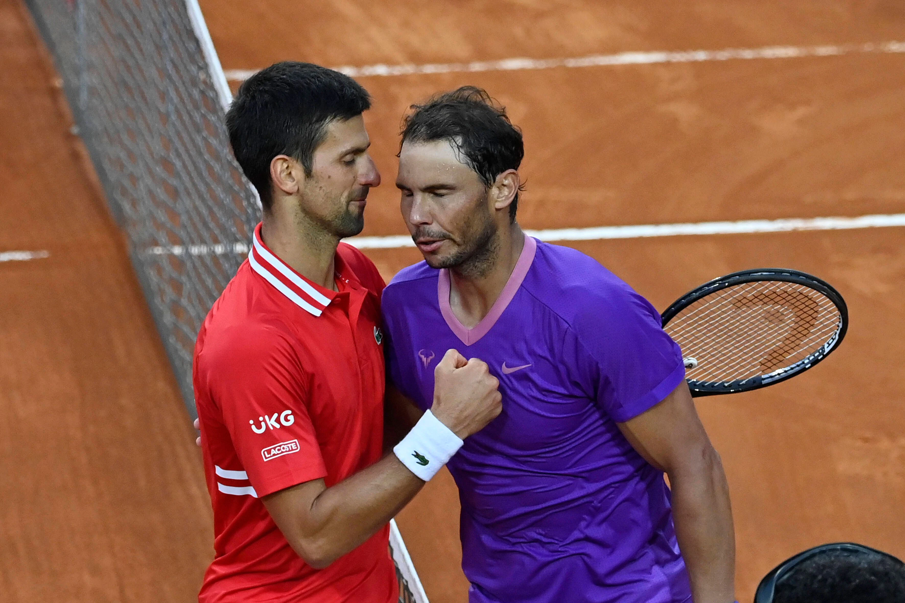 Novak Djokovic und Rafael Nadal.