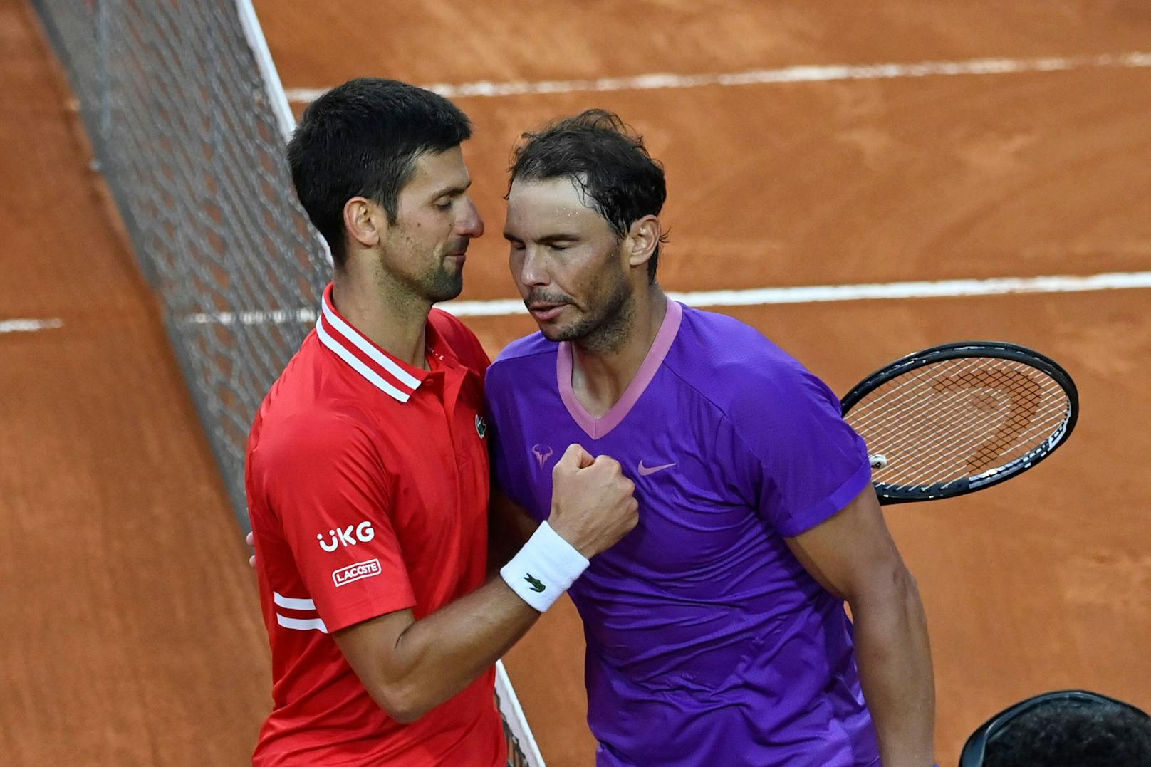 Novak Djokovic und Rafael Nadal.